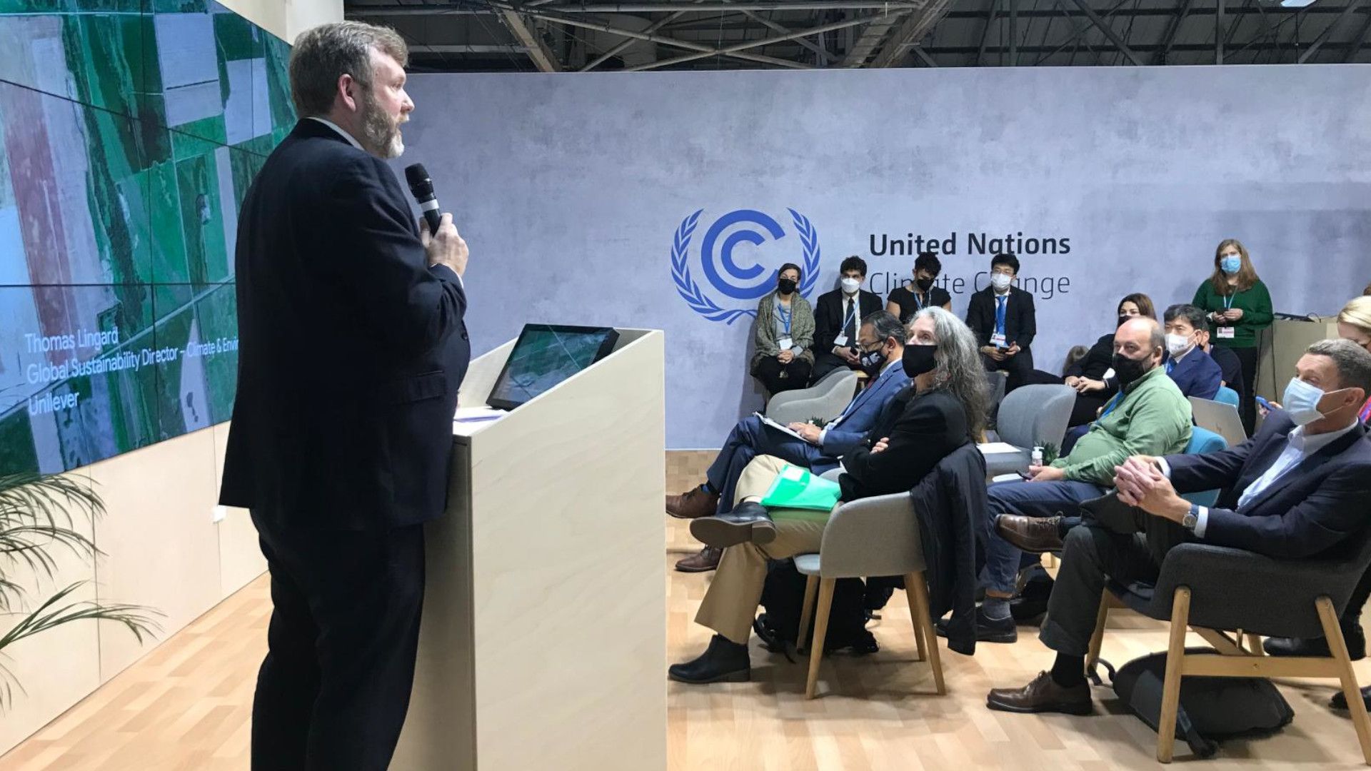 托馬斯·林加德在聯合國氣候變遷會議上發表演說。